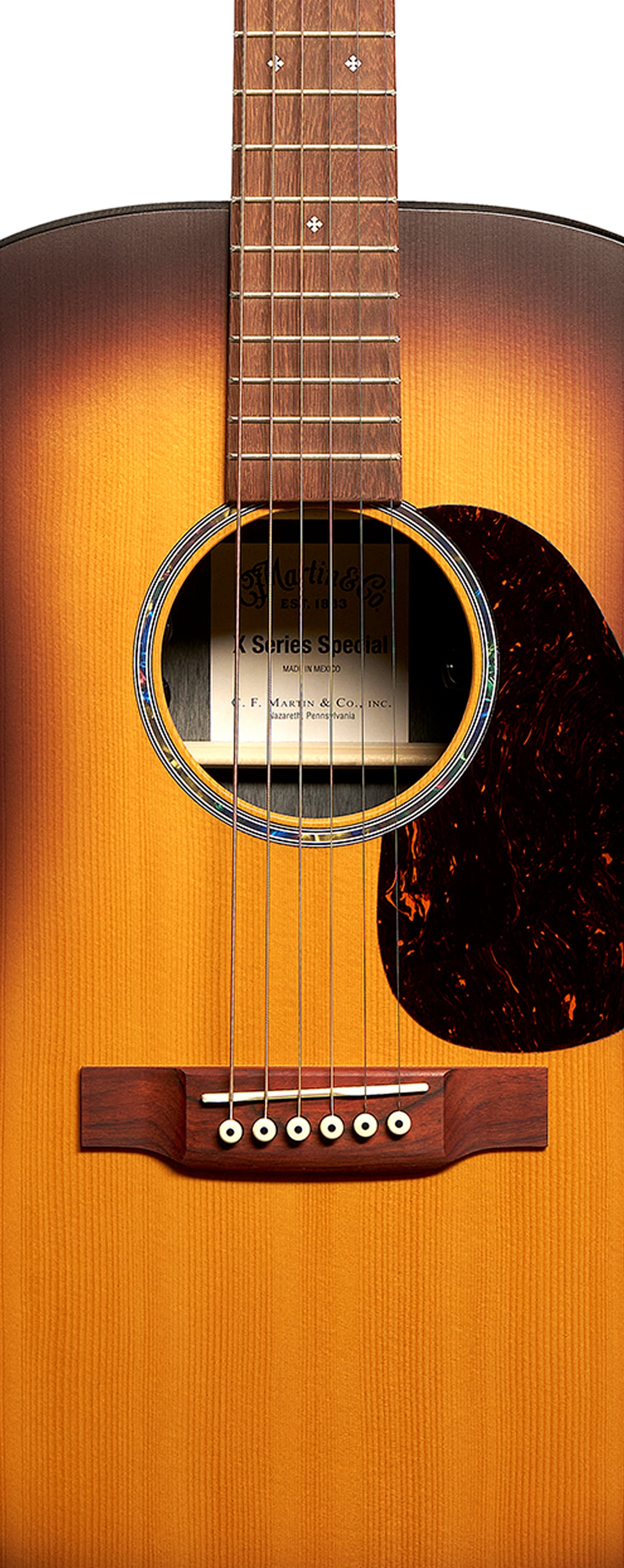 Body of Martin D-X2E Brazilian Burst Guitar image number 3